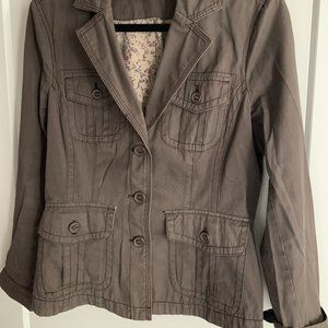 Taupe Cotton Casual Jacket/Blazer